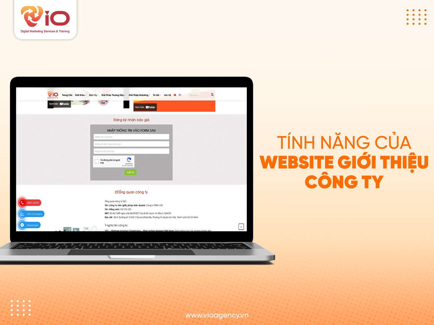 Tính năng của website giới thiệu công ty