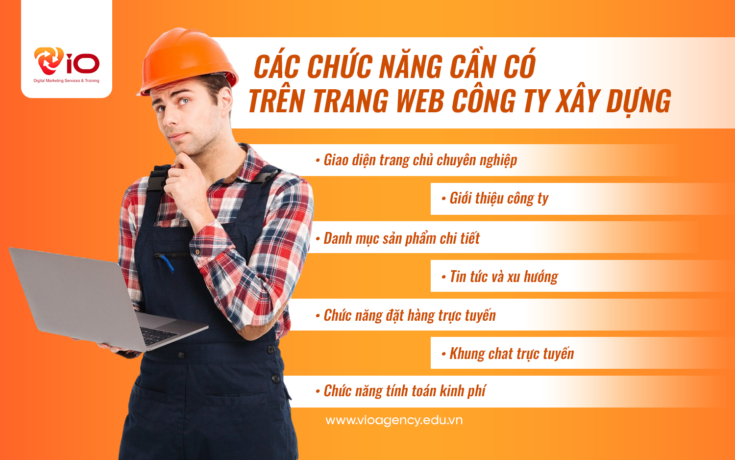 Các chức năng cần có trên trang web công ty xây dựng