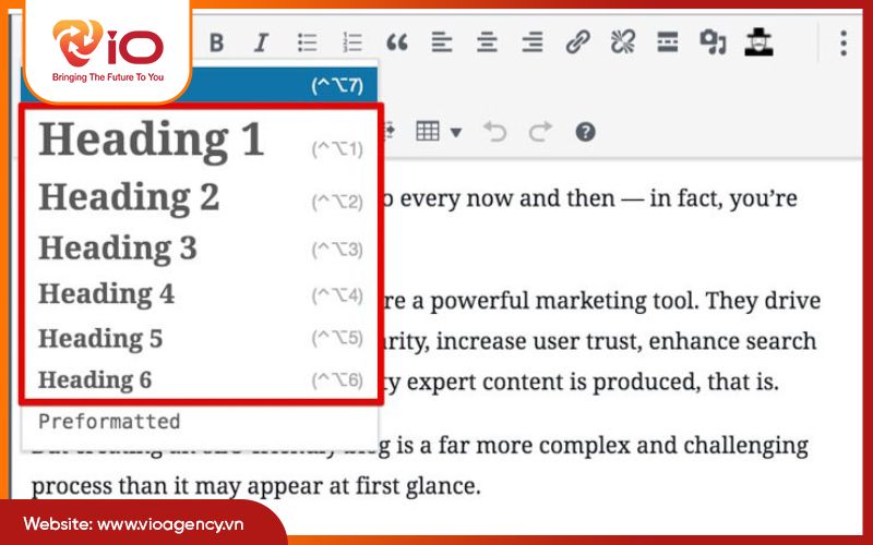 Vai trò của Article Heading