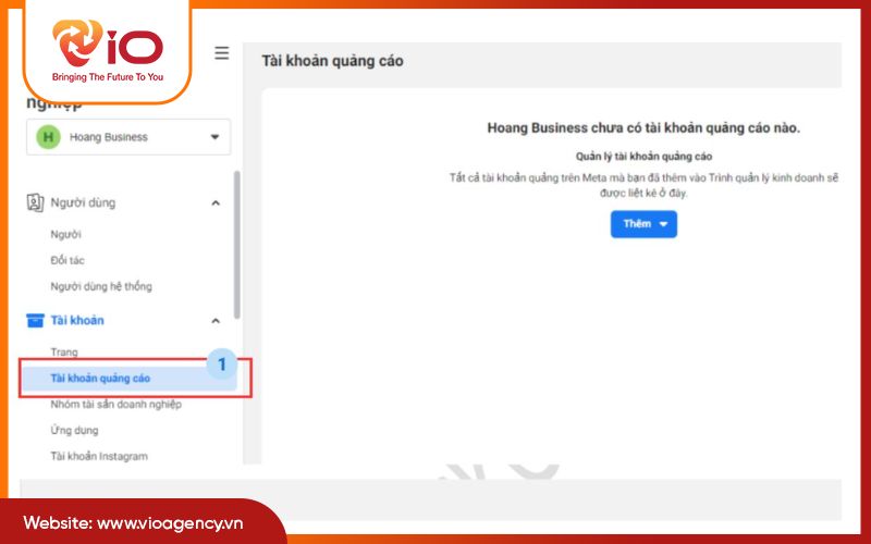 Thêm tài khoản quảng cáo vào Facebook Business
