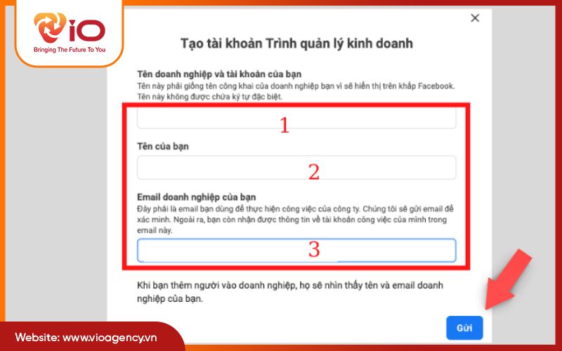 Nhập thông tin doanh nghiệp