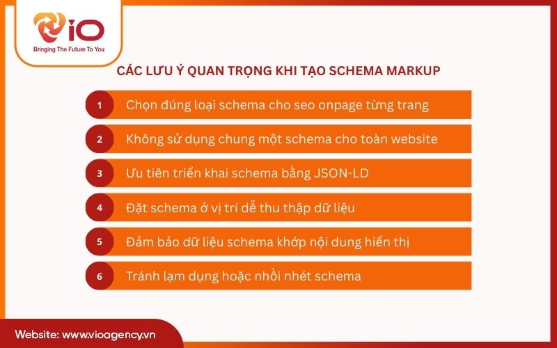 Các lưu ý quan trọng khi tạo Schema Markup
