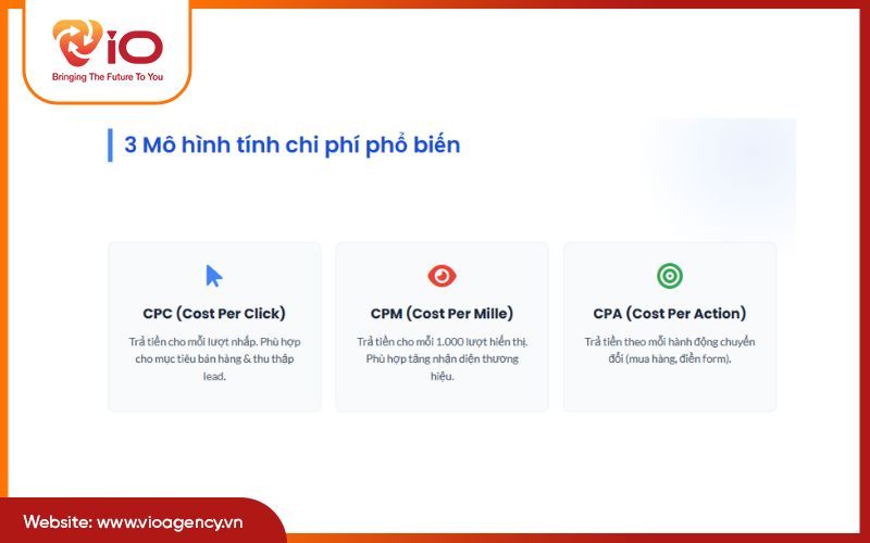 Các mô hình tính chi phí quảng cáo Google phổ biến
