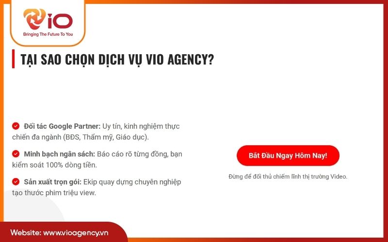 Tại sao nên chọn dịch vụ chạy quảng cáo YouTube tại Vio Agency?