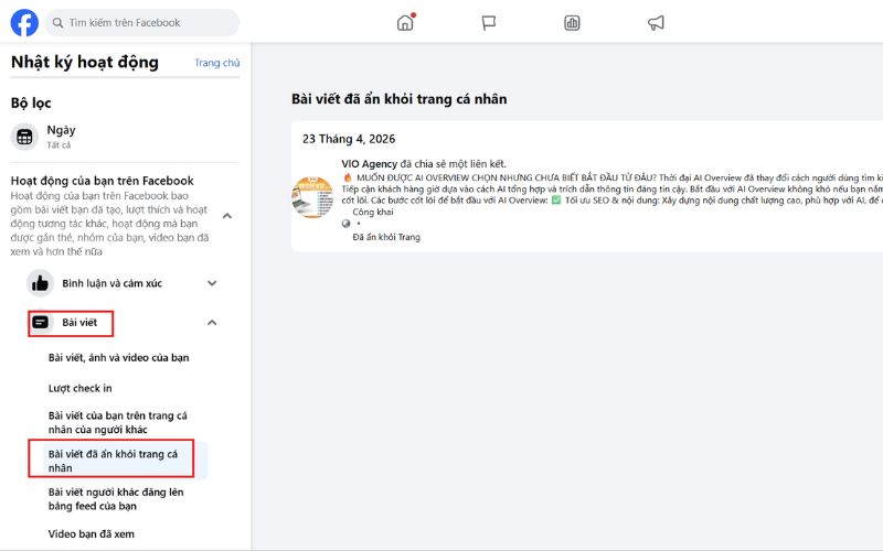Xem bài viết đã ẩn