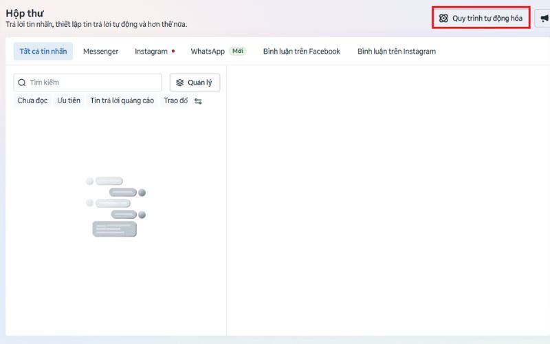 Chọn quy trình tự động hóa tin nhắn page