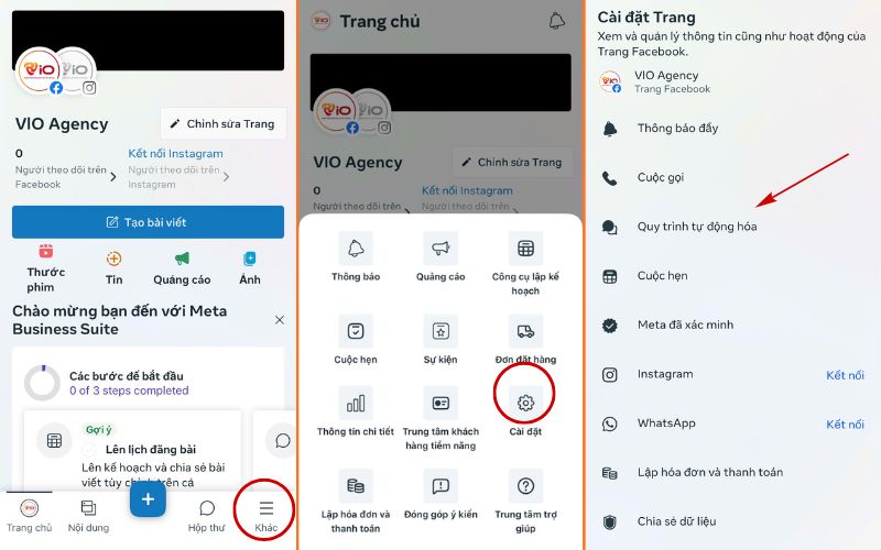 Cách cài đặt tin nhắn tự động fanpage trên điện thoại