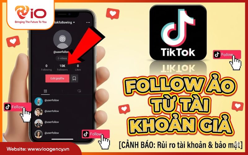 Tăng follow ảo từ bot hoặc tài khoản giả